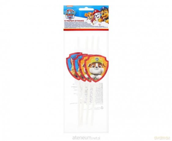 Rurki papierowe z medalionem Paw Patrol 4szt