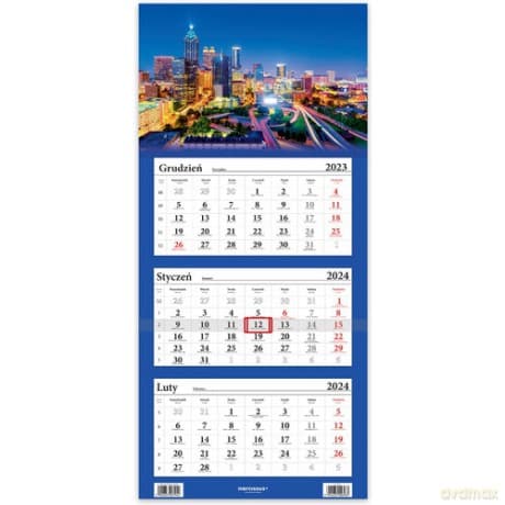 Kalendarz 2024 Trójdzielny Miasto