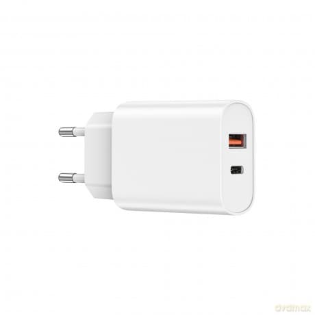 WIWU ładowarka sieciowa Wi-U002 PD + QC 20W 1x USB 1x USB-C biała