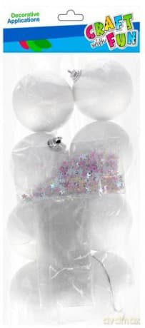 Bombka dekoracyjna styropianowa z akcesoriami 8szt 55mm 521631