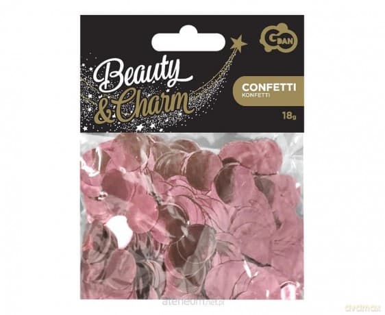 Konfetti foliowe kółeczka różowe 1.5 cm 18g