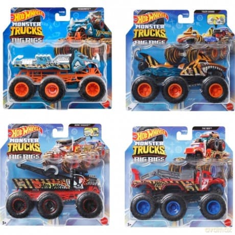 Hot Wheels Monster Trucks Big Rigs ciężarówka 6-kołowa 1:64 mix HWN86