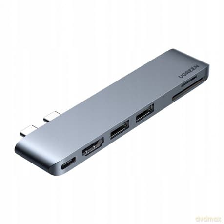 HUB Ugreen CM380 2xUSB C - HDMI/2xUSB 3.0/SDTF/USB C PD - szary