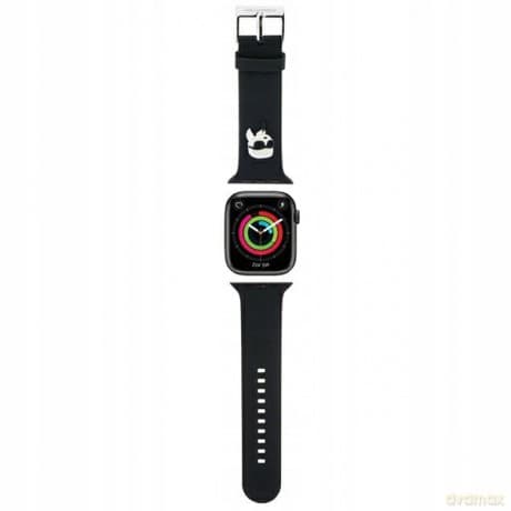 Pasek Karl Lagerfeld 3D Rubber Karl Head na Apple Watch 42/44/45/49mm - czarny