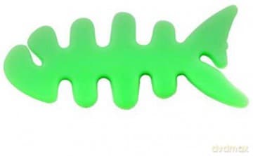 Zawijacz kabla słuchawkowego w kształcie ryby - zielony