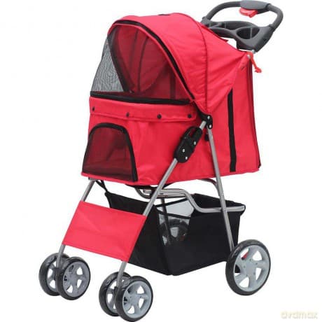Pawise - Stroller For Cats And Dogs Red 68x46x100cm