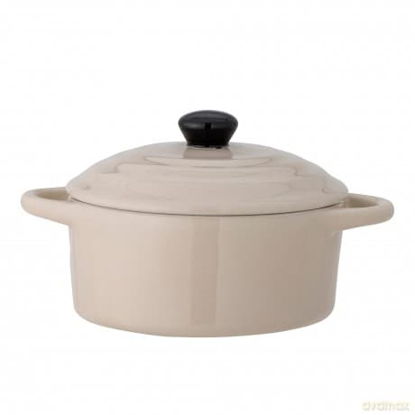 Bloomingville - Thanos Serving Pot w/Lid - White Stoneware (82057704)