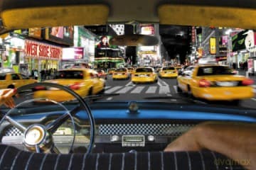 New York Times Square Taxi Ride