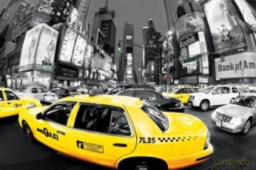 New York, Rush Hour Times Square (Yellow Cabs)