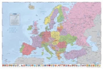Polityczna Mapa Europy (Flagi Ang.)