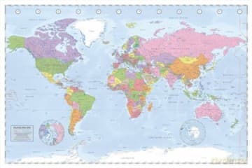 Polityczna Mapa Świata (Miller Projection)
