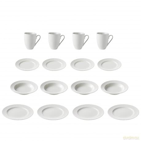 Aida - Groovy dinnerset 16 pcs - White (88329)