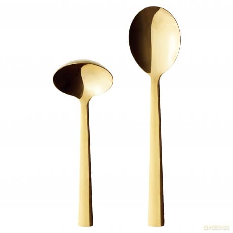 RAW - Gravy & Potato spoon set - Gold - 2 pcs (15513)