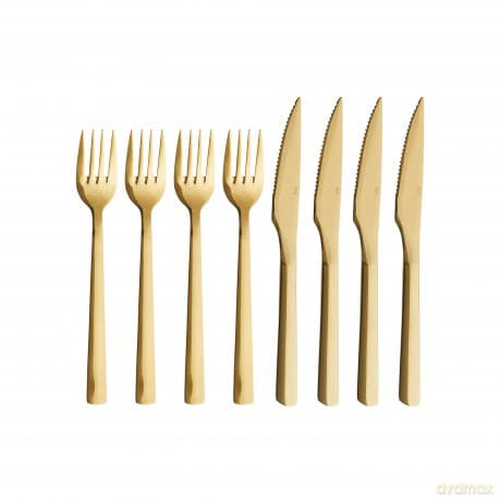 RAW - Steakset - Dishwasher safe - Gold - 8 pcs (15515)