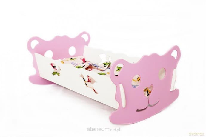 Kołyska drewniana dla lalek kolorowa MIX