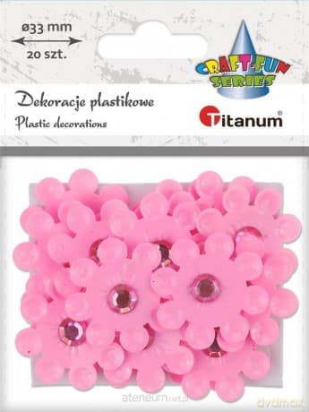 Dekoracje samoprzylepne 3D kwiaty różowe 20szt