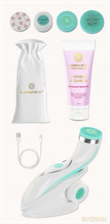 Brush Pro LUMINEO 4 końcówki + żel do skóry problematycznej turkusowy