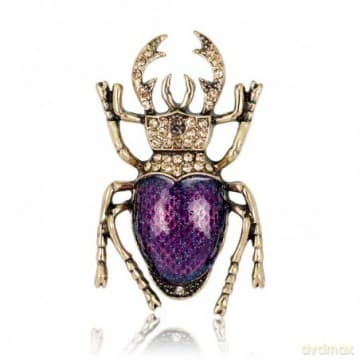 ECARLA Broszka ozdobna - Kryształowy Żuk (BZ88) 1szt