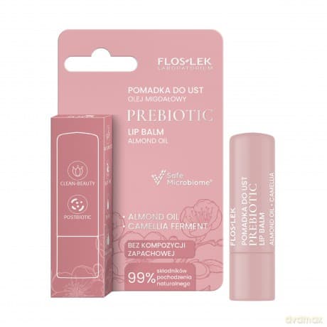 FLOSLEK Prebiotic Lip Care Prebiotyczna pomadka do ust olej migdałowy 4 g