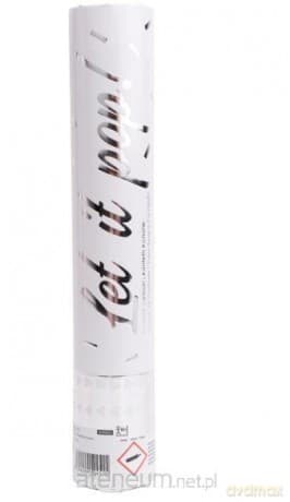 Armatka konfetti srebro folia czterokątna 28 cm