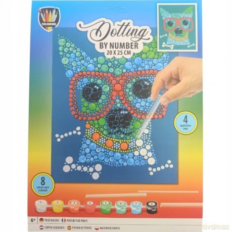 Kropkowanie po numerach z farbkami Pies 150104P