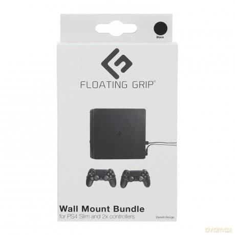 Floating Grip Playstation 4 Slim and Controller Wall Mount - Bundle (Black)