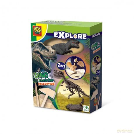 Wykopaliska dinozaurów i szkieletów 2w1