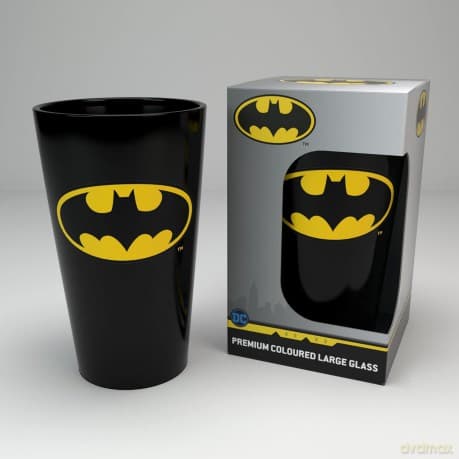 DC COMICS - Large Glass - 400ml - Batman Symbol - box