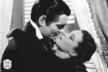 Przeminęło z wiatrem - Clark Gable & Vivien Leigh pocałunek