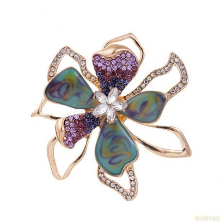 ECARLA Biżuteria Broszka Kryształowa BZ140 Kwiat