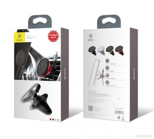 Baseus uchwyt samochodowy magnetyczny z klipsem na kabel czarny new2 do kratki