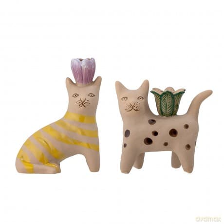 Bloomingville - Set of 2 - Mamie Cat Candlestick (82058194)