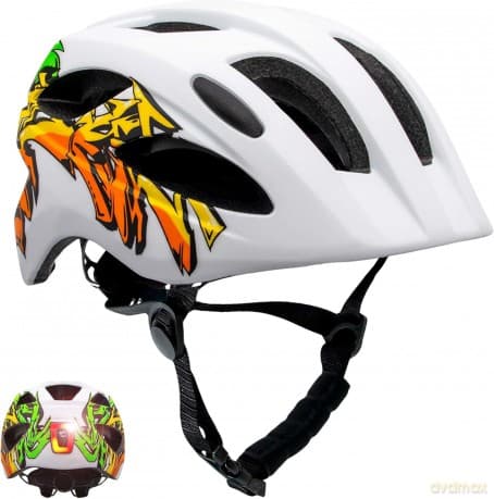 Crazy Safety - Grafitti Bicycle Helmet - White/Yellow (160101-08-01)