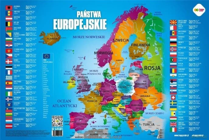 Plansza edukacyjna Mapa Europy