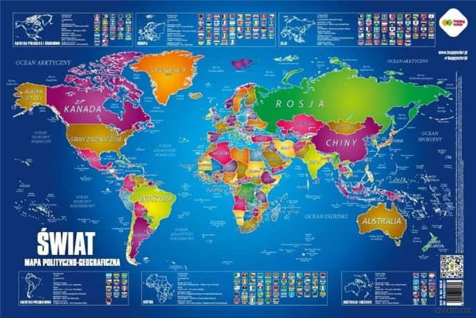 Plansza edukacyjna Mapa Świata