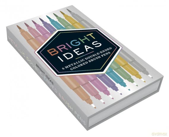 Bright Ideas Metallic Double-Ended Colored Brush Pens: 8 Colored Pens - Chronicle Books