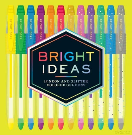 Bright Ideas: 12 Neon and Glitter Colored Gel Pens: 12 Colored Pens - Chronicle Books