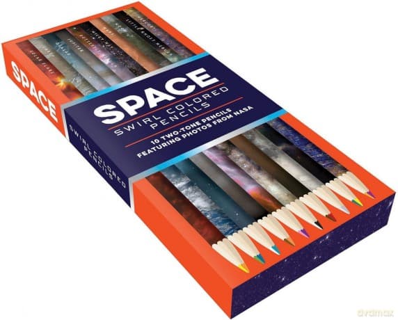 Space Swirl Colored Pencils: 10 Two-Tone Pencils Featuring Photos from NASA - Chronicle Books