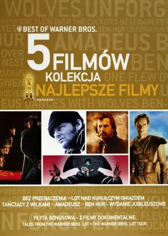 Warner Bros. 90.Rocznica - Najlepsze Filmy: Ben Hur / Lot nad kukułczym gniazdem /Amadeusz / Bez przebaczenia / Tańczący z wilkami