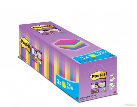 Paczka Karteczki samoprzylepne 76x76mm mix kolorów 24 szt.