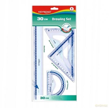 Zestaw geometryczny KEYROAD, 30cm, 4 szt., mix kolorów