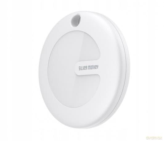 Lokalizator Silver Monkey Tag kompatybilny z Apple FindMy - biały