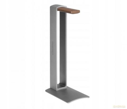 Stojak na słuchawki Silver Monkey HS400 z aluminium i drewna - srebrny