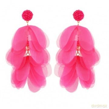 ECARLA Kolczyki wiszące - fuksja K1676R CHWOSTY