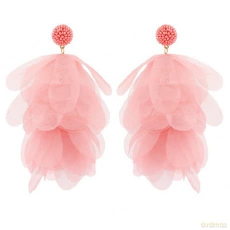 ECARLA Kolczyki wiszące różowe K1676R CHWOSTY