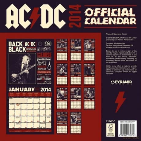AC/DC - kalendarz 2014