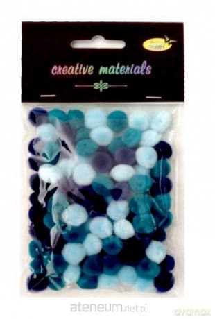 Pompony akrylowe niebieska 10mm 100szt