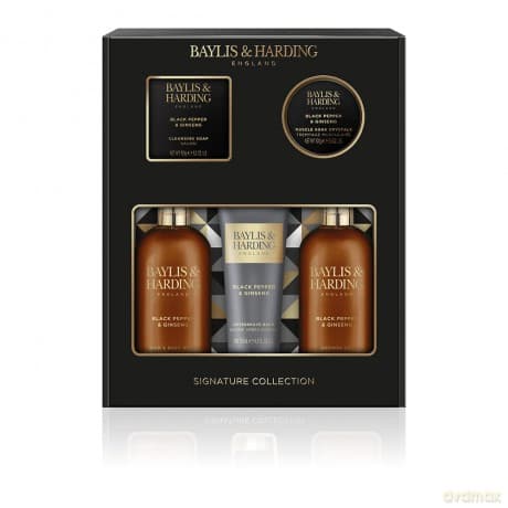 Baylis & Harding Herren Signature Collection Black Pepper & Ginseng, perfekte Fellpflege-Geschenkpackung, veganfreundlich