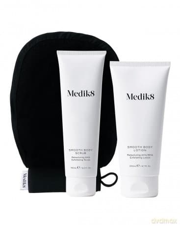 Medik8 Smooth Body Peeling-Set, Smooth Body Retexturing AHA Peeling, 150 ml und Lotion 200 ml