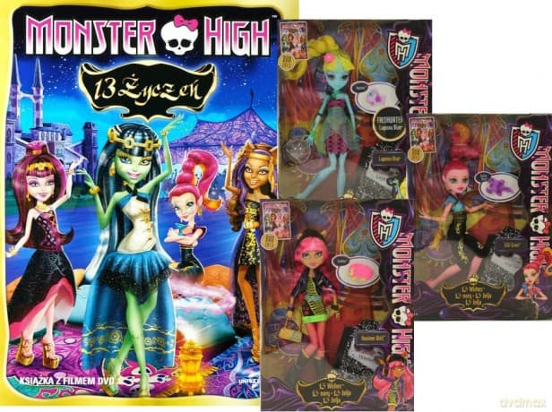 Monster High: 13 Życzeń (booklet) + zabawka MATTEL 13 Życzeń BBK02 WB6 (wybór losowy)